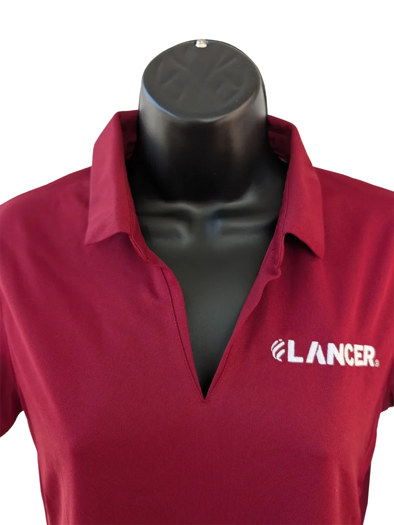 Women's Red Nike Polo_Front Collar Red Nike Women's Polo