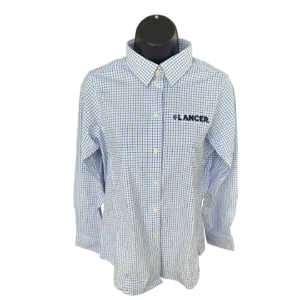 French Blue & White Button-Up Shirt