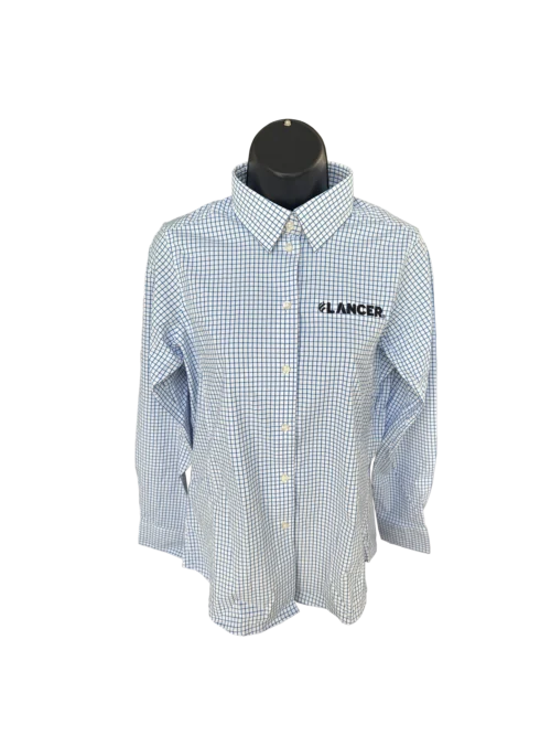 French Blue & White Button-Up Shirt